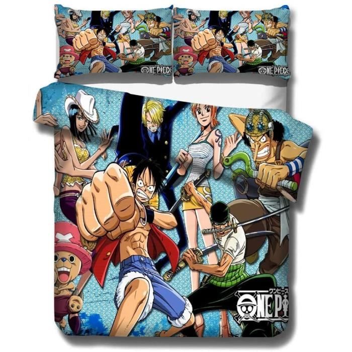 Economisez avec notre option de livraison gratuite. Housse De Couette One Piece Manga 200 X 200 Cm Parure De Lit One Piece Anime Sets De Housse Couette Avec Taies D Oreiller Cdiscount Maison