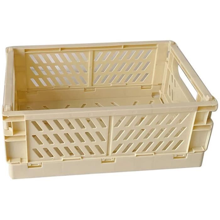 RHBHY Caisses Plastiques Pliables - Lot De 2 Grands Et 2 Petits Paniers De Rangement Empilables Pour Cuisine Et Bureau