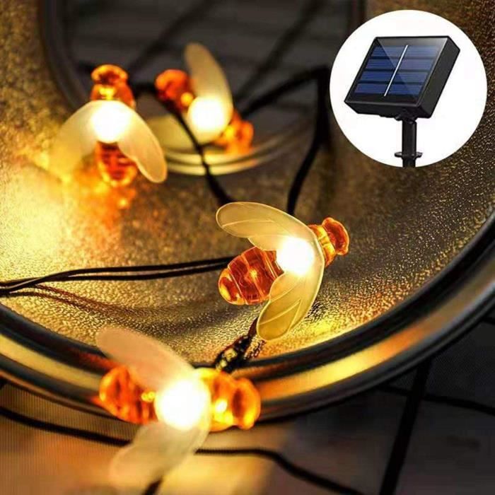 Guirlande Lumineuse Étoile Solaire 100Led 2 Modes D'Éclairage Jardin
