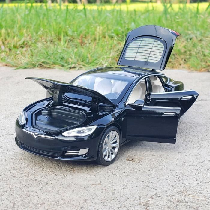 Tesla Model 3 - Voiture miniature - Son et lumière - Jouets miniatures -  1:32 - Zwart