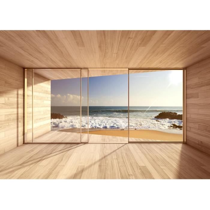 Papier Peint Panoramique Fenêtre À La Mer 352 X 250 Cm Toison Mur Xxl ...