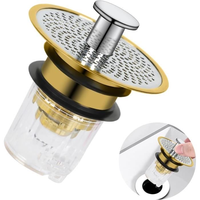 Tappo Per Vasca Da Bagno Regolabile 43mm In Ottone Cromato - Ricambio Pop Up Universale Per Lavandino E Cucina - 5