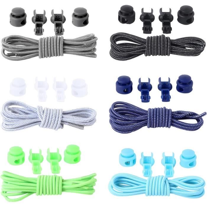 Lot de 5 paires de lacets plat en polyester tricoté de diverses