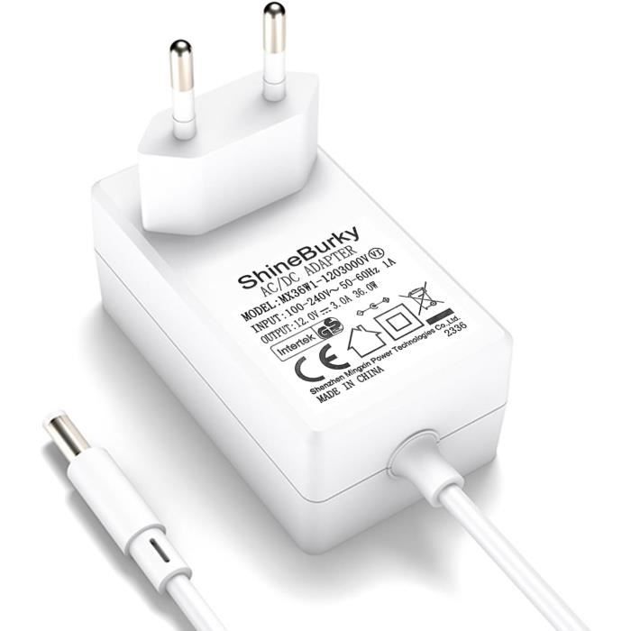 Alimentation Universelle 12V DC - LEYF - Adaptateur 3A - Câble 100cm - Prise Jack 5.5x2.5mm - Informatique Alimentation Universelle 12V DC - LEYF - Adaptateur 3A - Câble 100cm - Prise Jack 5.5x2.5mm - Informatique