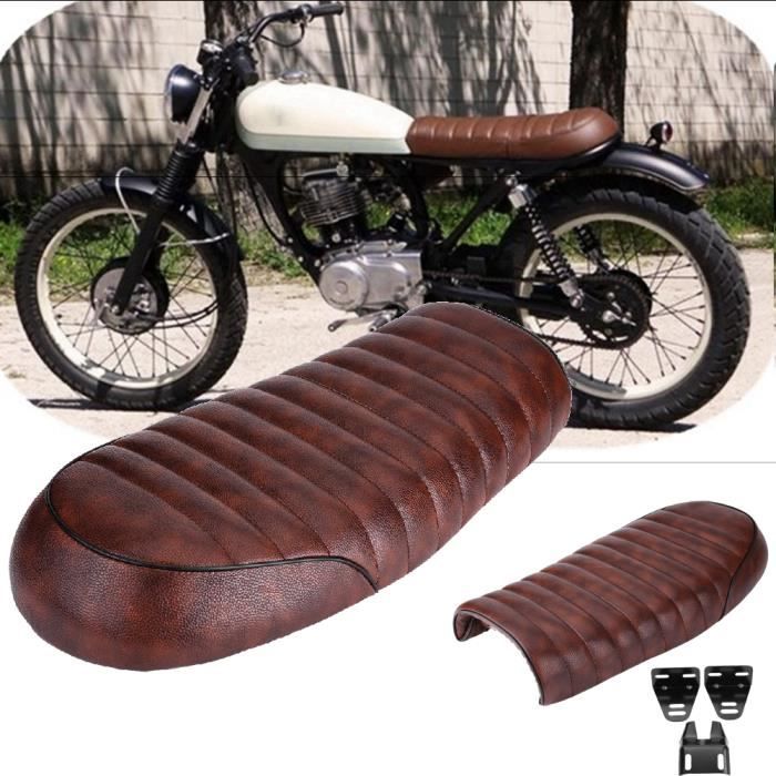 CG125 Sitz KIMISS Motorrad Sitz Cafe Racer - PU Leder Flachsattel Für CG125 GN CB400SS Flachsattel CG125