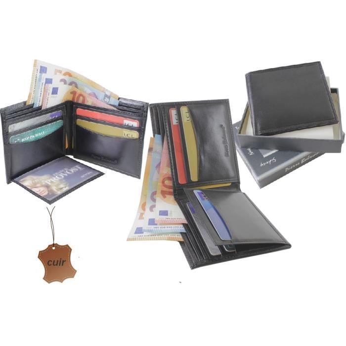 Portefeuille Porte-cartes en Véritable Cuir pour Homme
