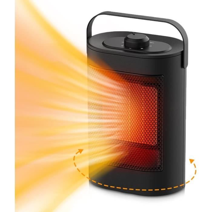 Chauffage Soufflant 1200W Portable PTC - 2 Modes, Silencieux Et Rapide