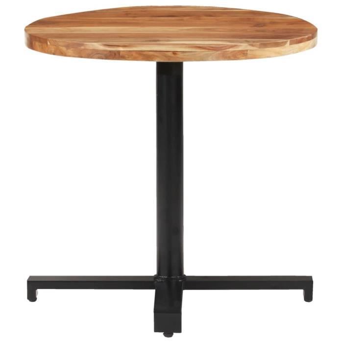 hmf© table de bistro décor - table de bar table haute ronde ø80x75 cm bois d'acacia massif 26476