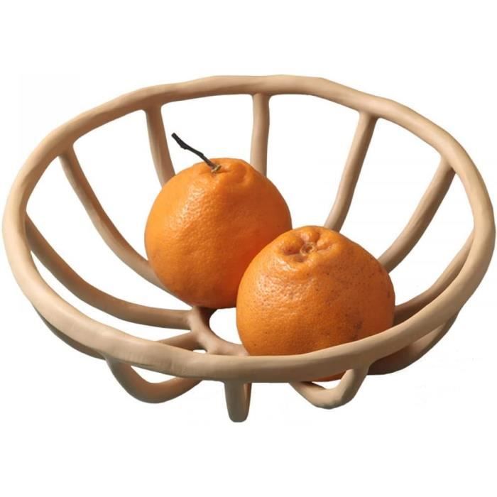 Bol à Fruits Sur Pied En Céramique - Plat De Présentation Avec Fentes Drainage - Blanc - Diamètre 16 Cm