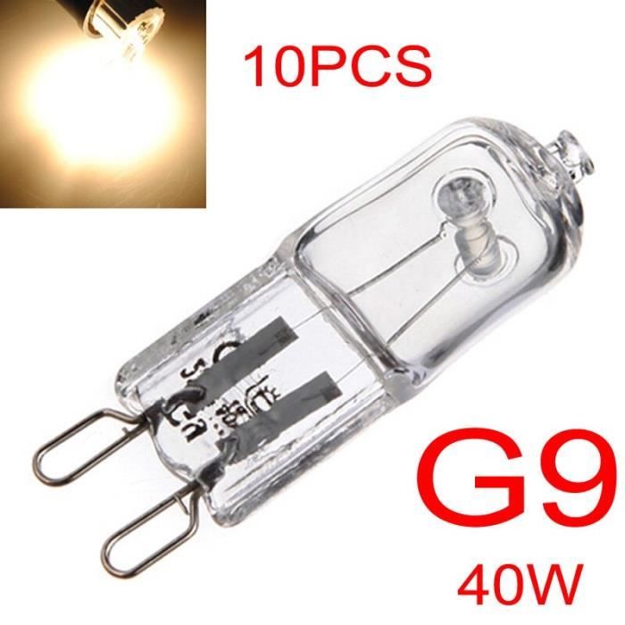 Ampoules halogènes G9 230-240V 25W- 40W, 10 pièces, boîtier à Capsule  givré-Transparent, éclairage blanc chaud pour [F5E48C3] - Cdiscount Maison