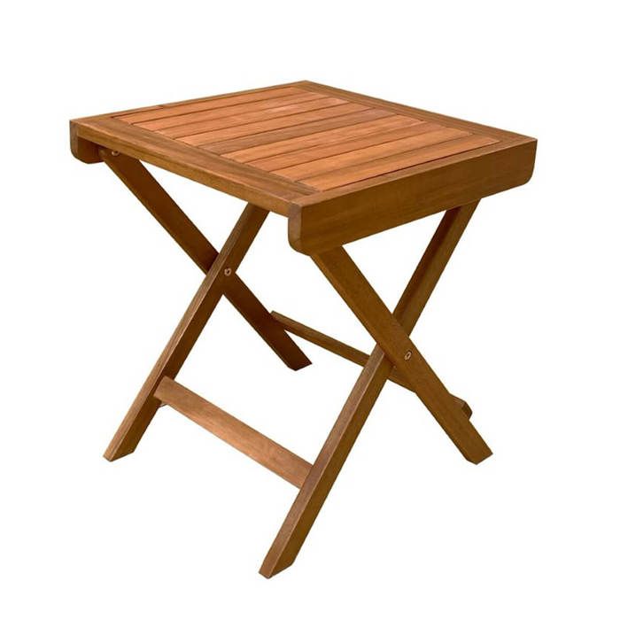 table basse pliante en acacia - forest style - 40x40 cm - meuble de jardin - bois massif - naturel