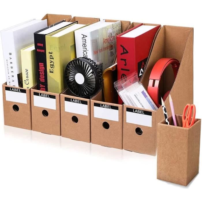Boîte de rangement en papier Kraft porte-fichiers  – Grandado