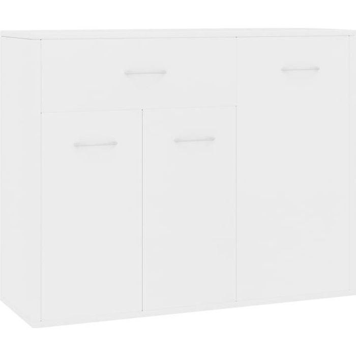 Bonne qualité - Buffet Commode Meuble de rangement - Bahut bas Blanc 88x30x70 cm Aggloméré @2319 :