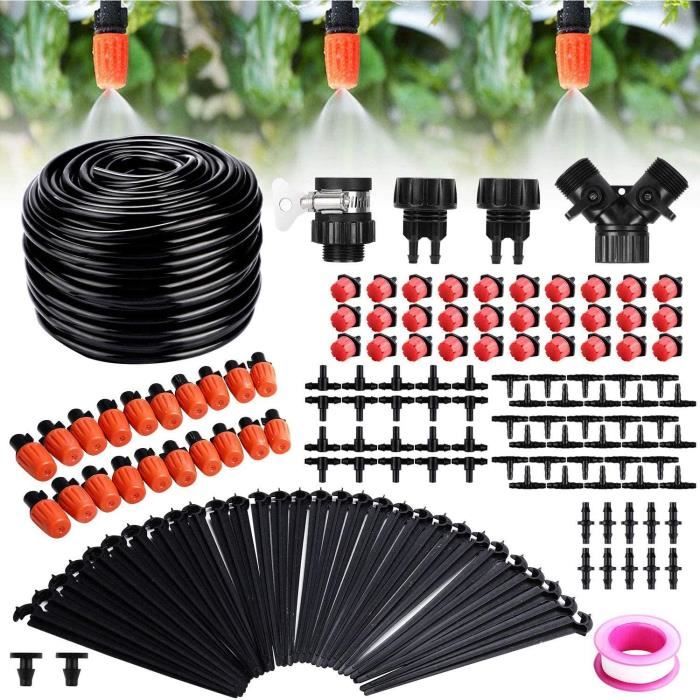 Kit Arrosage Goutte à Goutte ODOMY 25m - 141 Pièces - Irrigation Automatique Jardin