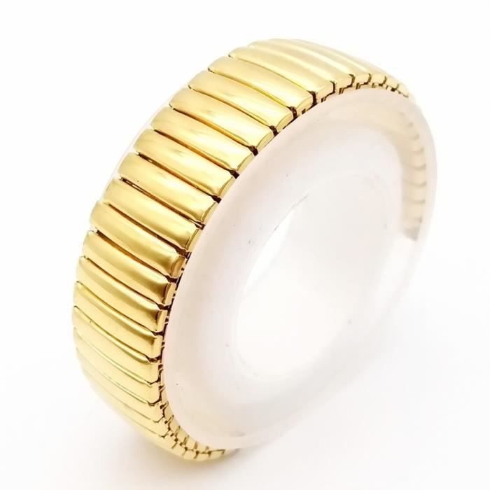 Bracelet De Montre Extensible – Acier Inoxydable Ton Or – 18-22 Mm – Générique – Neuf