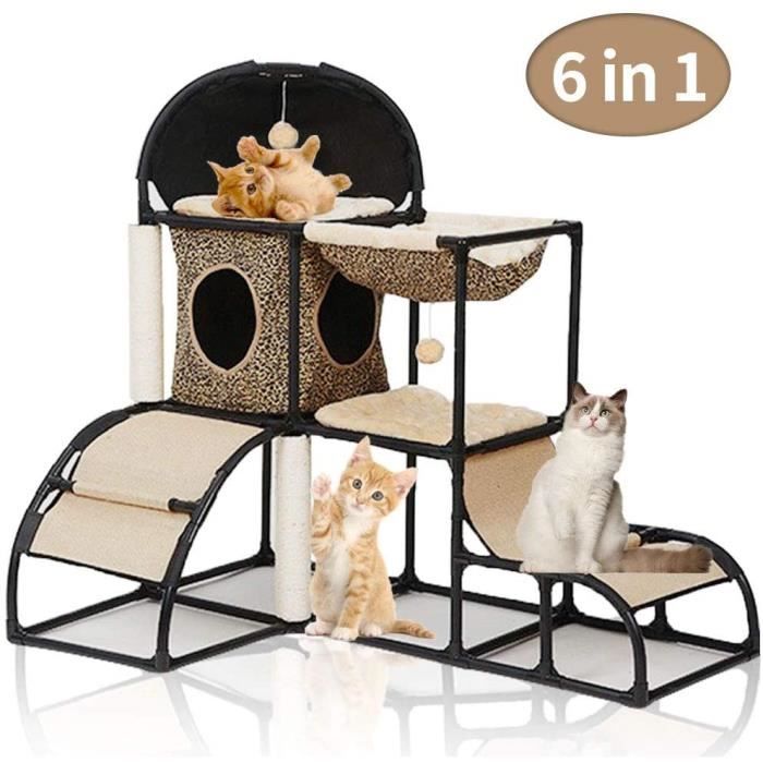 Lbla Arbre A Chat Griffoir Grattoir Tronc Pour Aiguiser Les Griffes Multi Niveaux Centre D Activites 110 Cm Marron Cdiscount Animalerie