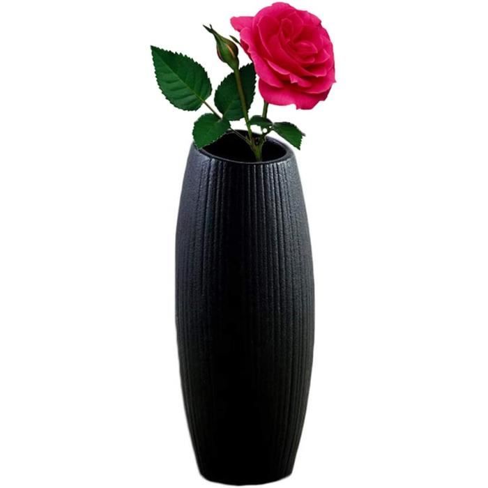de bureau de maison Chytaii Vase décoratif moderne noir avec fleurs artificielles pour décoration de vases