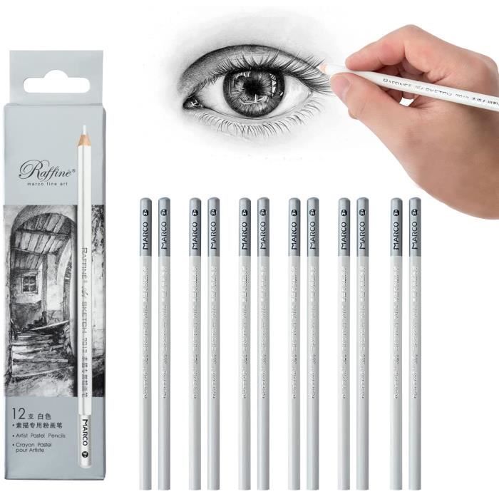 Stylos Estompe Pour Dessin - 6 Pièces Avec 60 Têtes De Rechange, ABS - 7