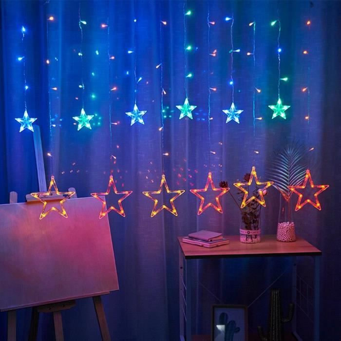 Étoiles Lune Rideau Lumières, 3.5m Lune Rideau Lumineux Ramadan Led Guirlande Lumineuse Etoiles Star Rideaux Lumiere Lampe Decorative Pour Fenetre 98082600
