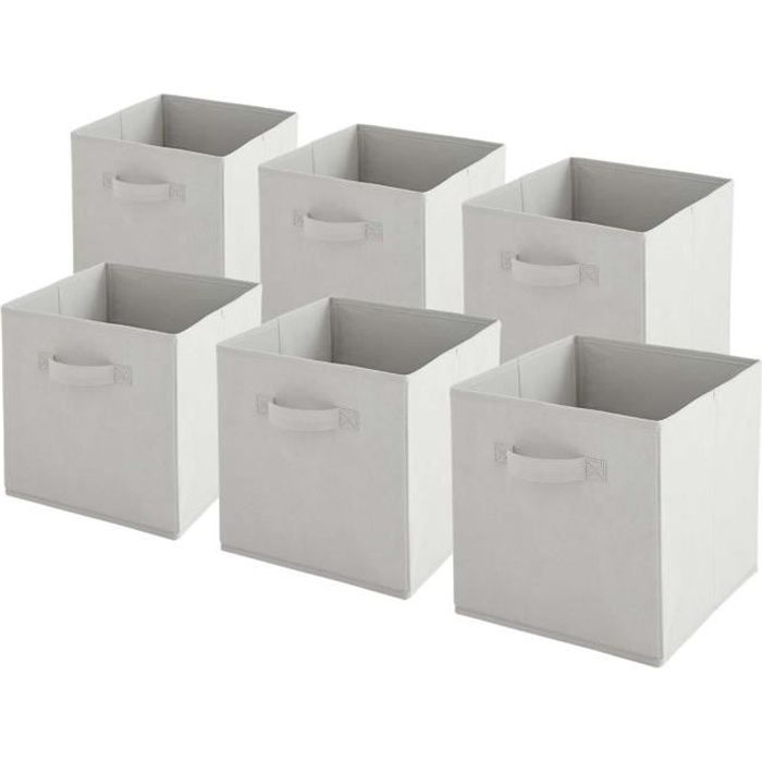 Lot de 2 cubes de rangement 30x30 cm gris