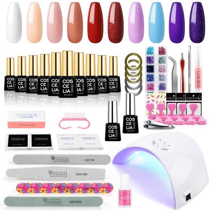 COSCELIA 36W UV/LED Lampe Sécher Vernis A Ongle Soak Off UV Gel Base Top Coat Décor Nail Outils