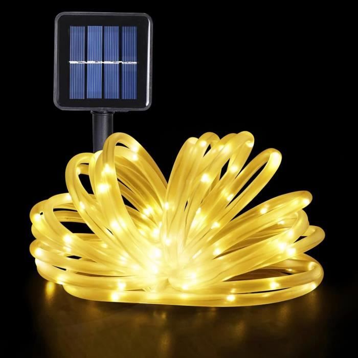 Guirlande Lumineuse LED Tube 10 Mètres - 100 LEDs Blanc Chaud - Imperméable IP44 Pour Intérieur Et Extérieur