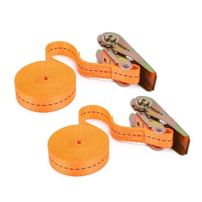 Lot De 20 Sangles De Arrimage à Cliquet - 1,5 Pouce X 15 Pieds - Crochets J - Charge 1330 Lbs