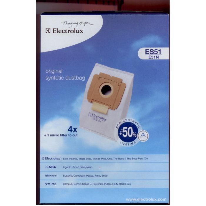 Sacs à poussière - ELECTROLUX - ES51-E51N - 4 sacs synthétiques - Compatible avec plusieurs modèles