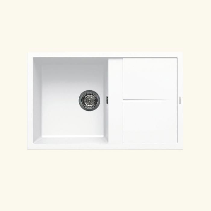 Evier granit blanc Luisina MAESTOSO 1 bac 1 égouttoir 500x790 Evier granit blanc Luisina MAESTOSO 1 bac 1 égouttoir 500x790