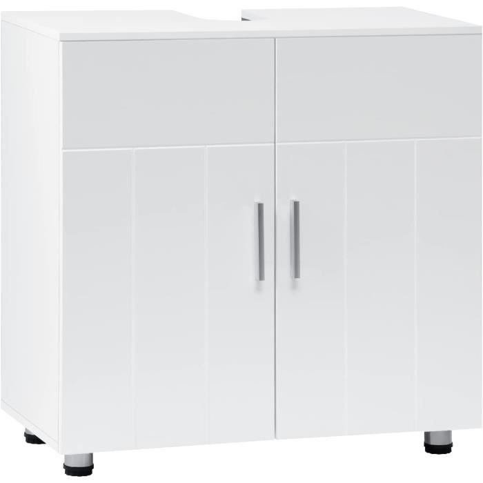 Meuble Salle De Bain Suspendu Avec Vasque Teck 100 CONTEMPORAIN Noir