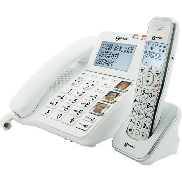 Téléphone filaire sénior GEEMARC AMPLIDECT COMBI 295 + AMPLIDECT 295 AD