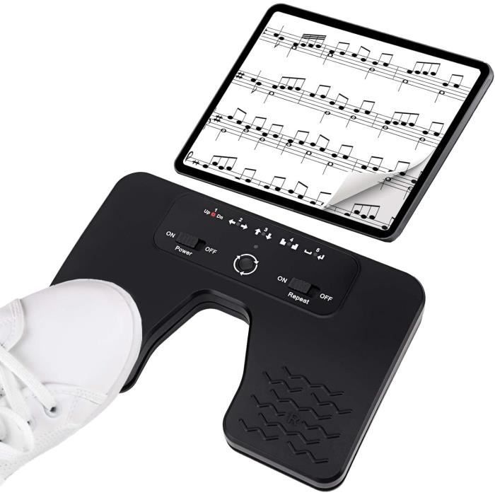 Pédale De Tourne-Page Sans Fil Bluetooth Rechargeable - Tourneur De Page Musique Pour IOS, Android, Windows (Blanc)