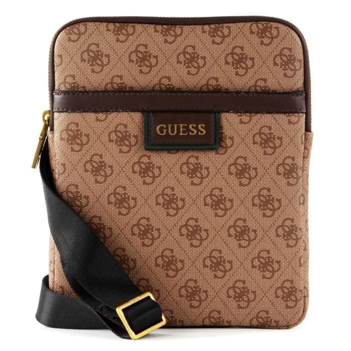 GUESS Vezzola Crossbody Flat Bag Brown [119868] - sac à épaule bandoulière sacoche