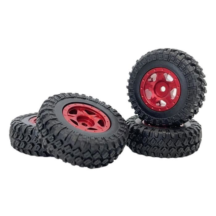 KINGCOO Juego de 4 ruedas de 110 mm, llantas de plástico de 1,9 pulgadas, llantas y neumáticos de goma para 1/10 RC Rock Crawler Auto Parts para Axial SCX10 Tamiya TRX-4 TRX-6