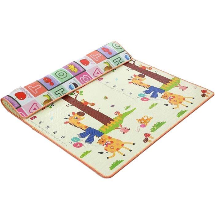 Kulveanju Tapis De Jeux Bebe 127x127 Cm - Imperméable Tapis Parc Bebe, Antidérapant Tapis D'éveil Bébé Pliable, Tapis Sol De Motricité Favorisant Le Développement Sensoriel - Cadeau Naissance Bébé