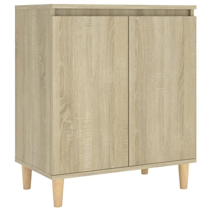 Buffet bas - KIMISS - Chêne sonoma - 60x35x70 cm - 2 portes - Style scandinave moderne