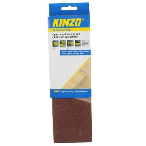 KINZO Bande abrasive bois G120 3 pièces 75x533 mm Cdiscount