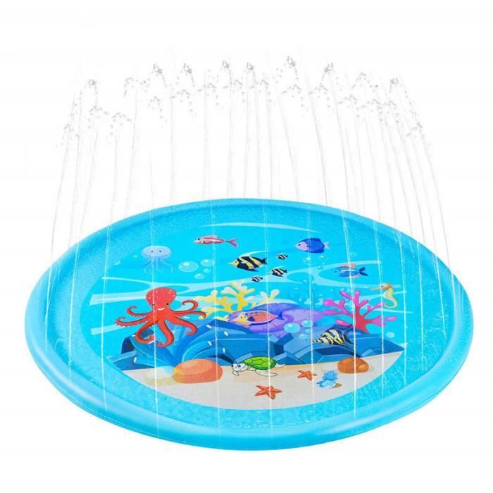 Tapis Jet D'eau Géant 170cm - Jeu D'eau Pour Enfants Et Chiens - Anti-dérapant Et Facile à Ranger