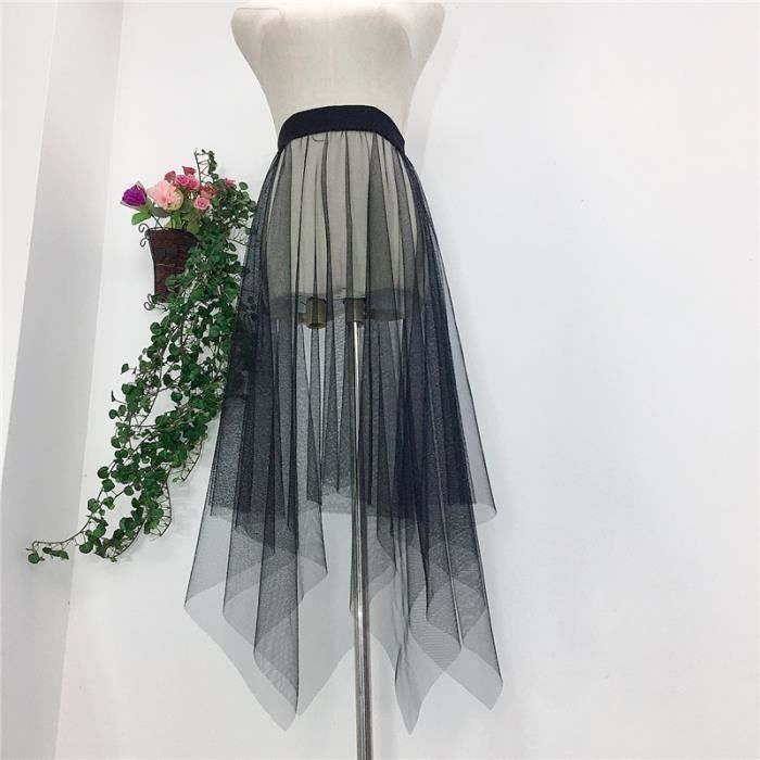 Jupe En Tulle Pour Femmes Tendance Taille Haute Élastique En Maille Superpos E A Line Flowy Cocktail Party Prom Jupes Longues