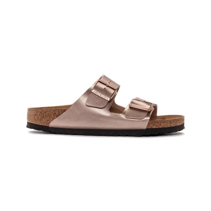 Sandales pour femme BIRKENSTOCK Doré et Gris Tige Birko-Flor