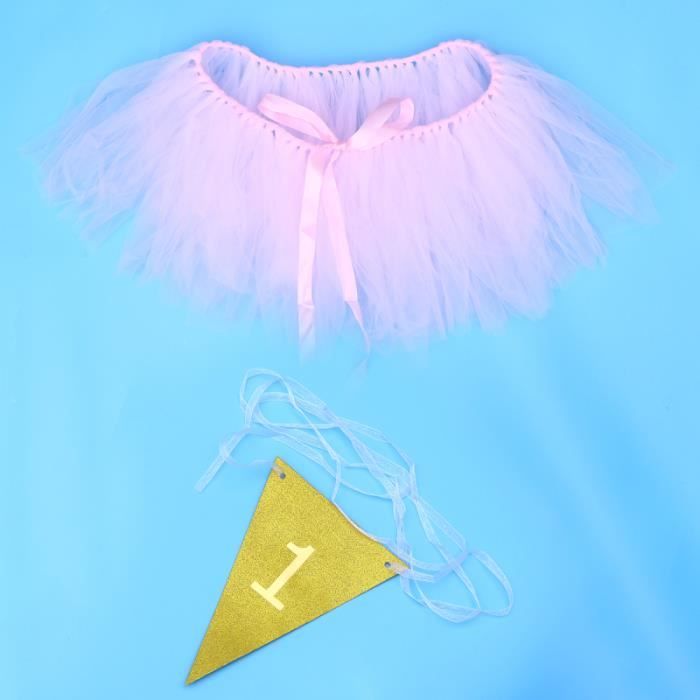 2 Pieces Chaise Haute Tutu Banniere Bebe Marcheur 1er Anniversaire Jupe Fanion Paillettes Fete Fournitures Jupe Pink Cdiscount Pret A Porter