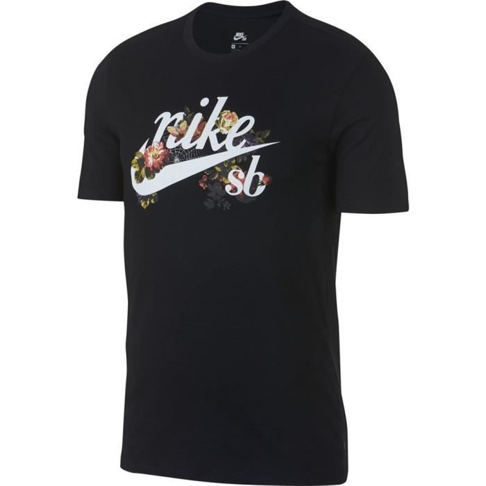 T shirt NIKE SB Floral Noir Homme Adulte Noir Cdiscount Pr t