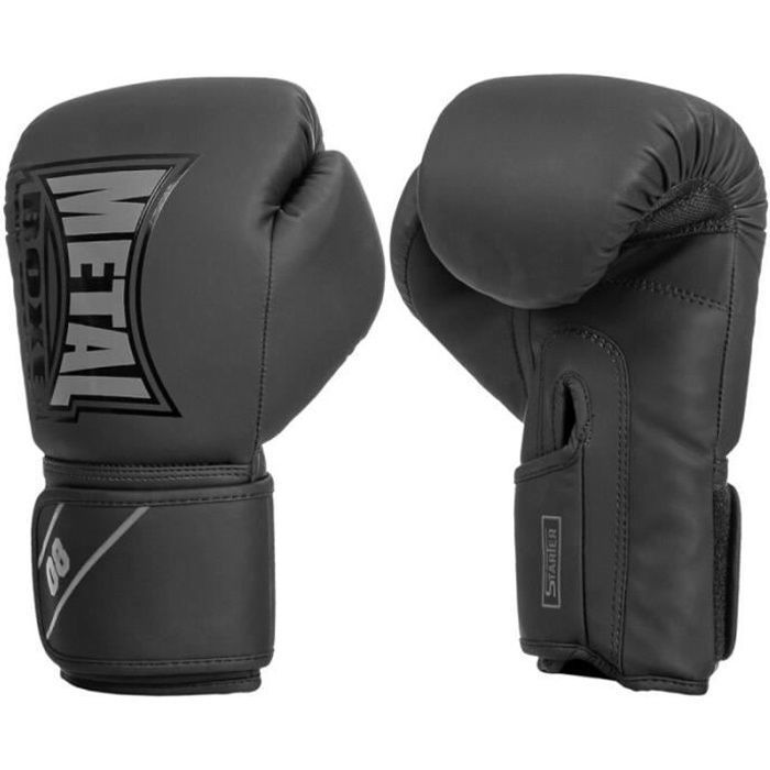 Gants de boxe - METAL BOXE - Starter - Noir/Gris - 8 oz - Homme
