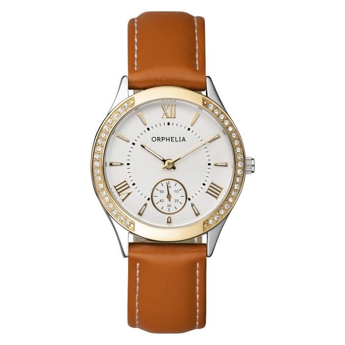 ORPHELIA - Montre Femmes - Quartz - Analogique - Bracelet en Cuir - Marron - OR11501