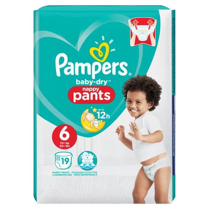 Couches-culottes Pampers - Baby Dry Pants - Taille 6 x 19 - Jusqu'à 12h de  protection - Cdiscount Puériculture & Eveil bébé