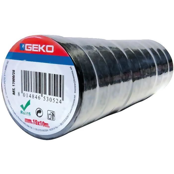 Adhésif isolation - 15 mm x 10 m blanc - lot de 10