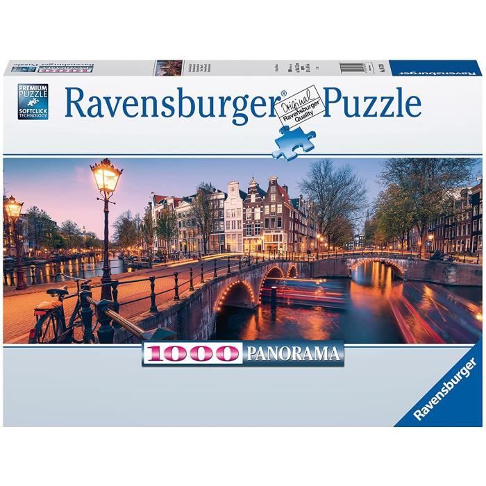Ravensburger Puzzle - Lumières À Amsterdam - 1000 Pièces - Format Panorama  - Cdiscount Jeux - Jouets