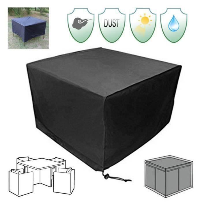 qualité-TEMPSA Housse de Protection Table de Jardin Bâche Pluie Couverture Extérieur Meuble 115x115x75cm