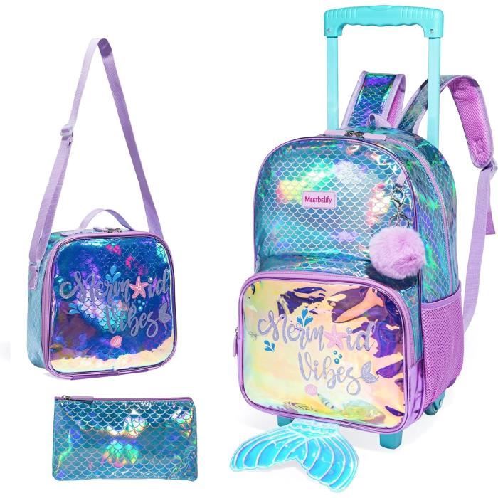 HTgroce Cartable Primaire à Roulettes Fille - Sac à Dos École Avec Roues 8 Ans