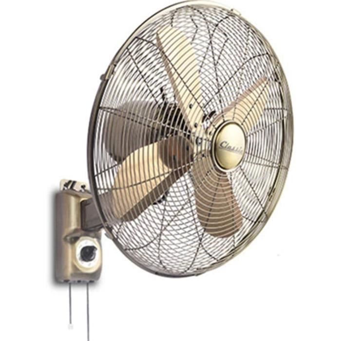 Lot De 2 Ventilateurs Muraux Décoratifs Vintage – Métal Doré, Style MCM